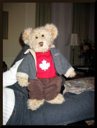 Teddy in Canadian threads (c) 2003 DCoyote